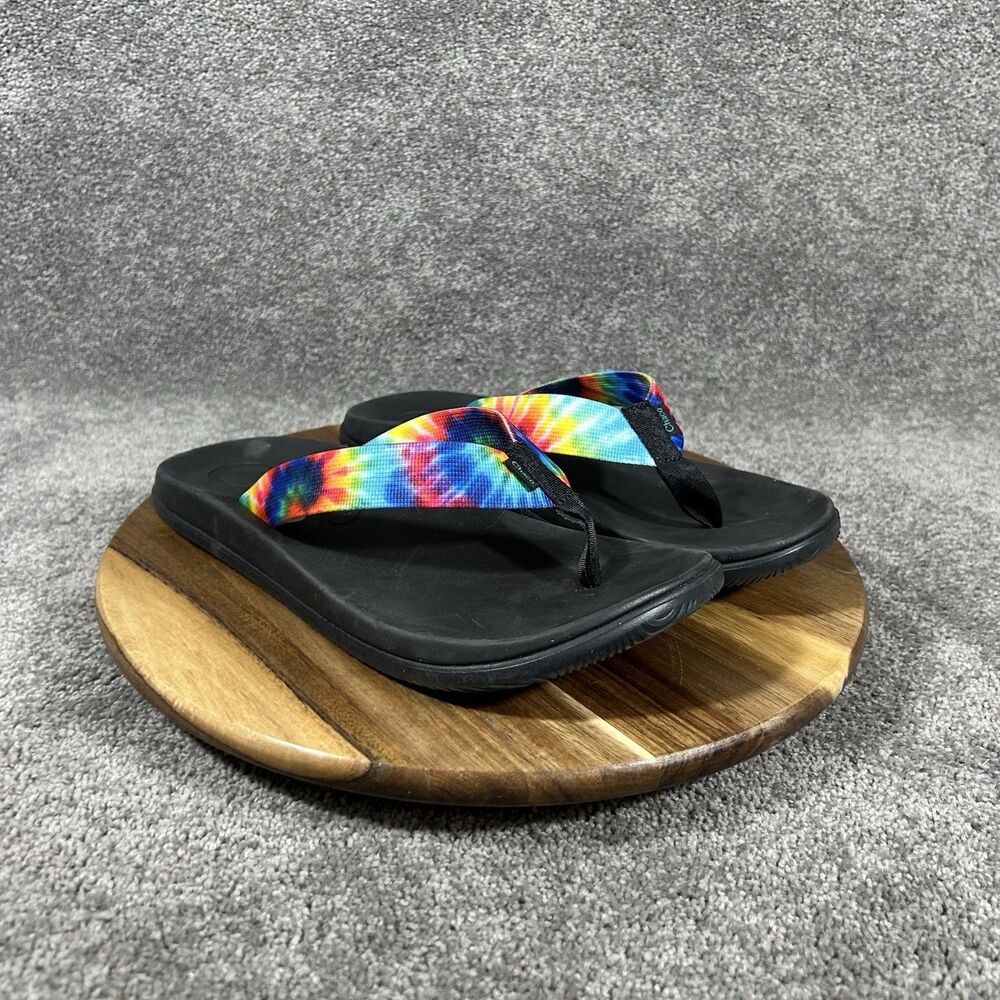 Chaco Chillos Flip Flop Men’s Sz 10 Rainbow Tie-Dye Print Casual Slip On Sandals